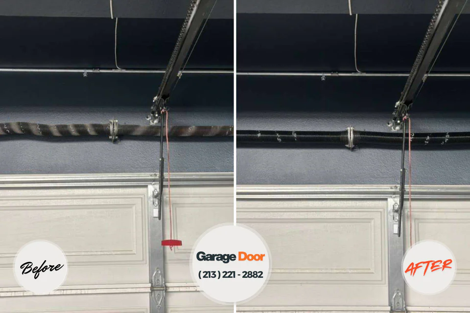 Before and after: garage door repair Calumet City, IL